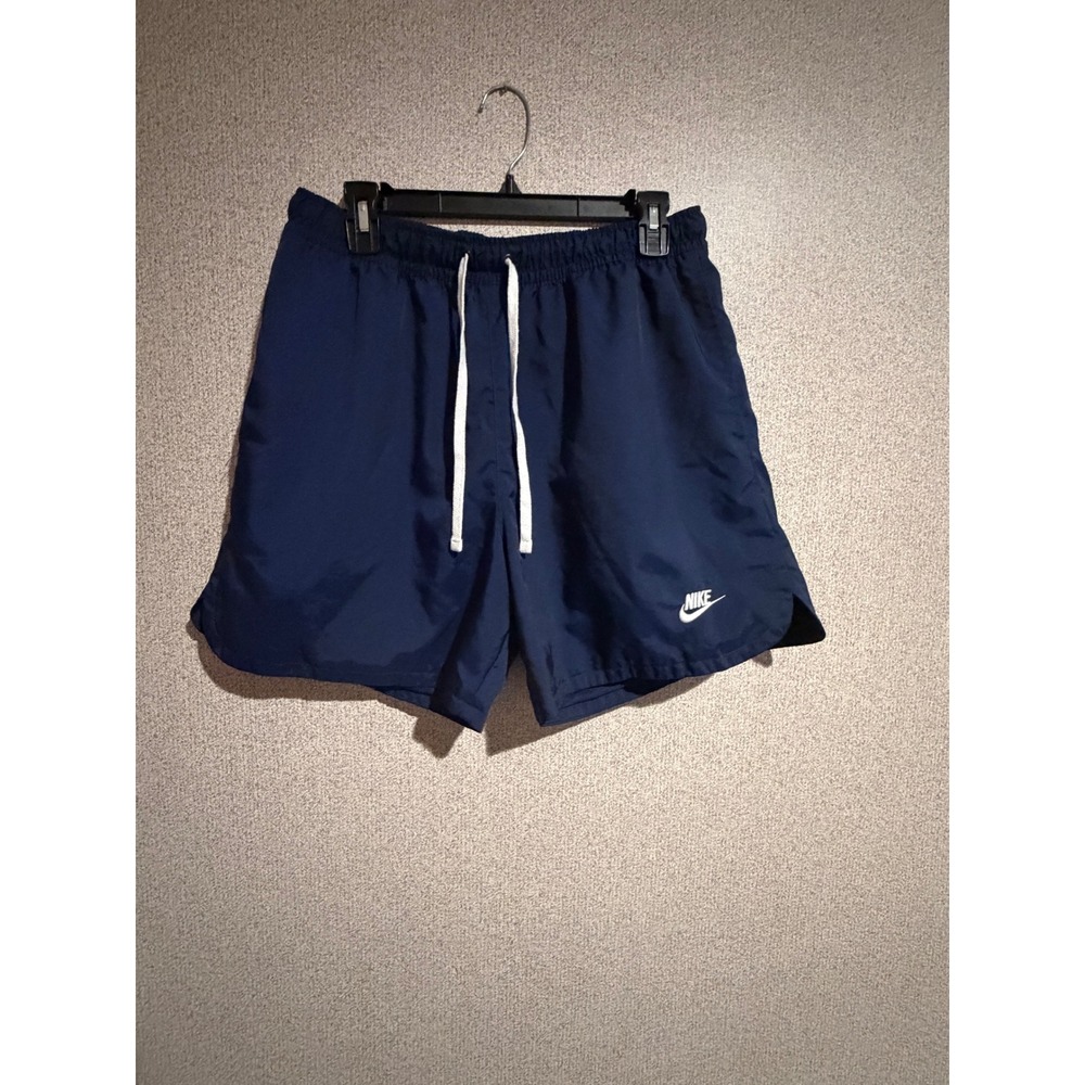 Nike Mens Navy Blue Swim Trunks Mesh Lined Board Shorts Large Drawstring Logo